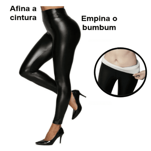 Calça de Couro Flanelada Tendência para o Inverno